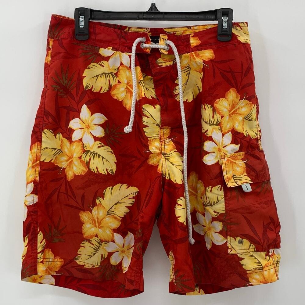Banana Republic Board Shorts Mens sz 32 Cargo Pocket Beach Surf Swim Multicolor